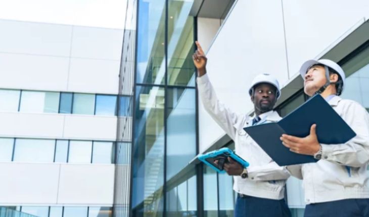 image of two facility management staff conducting an inspection
