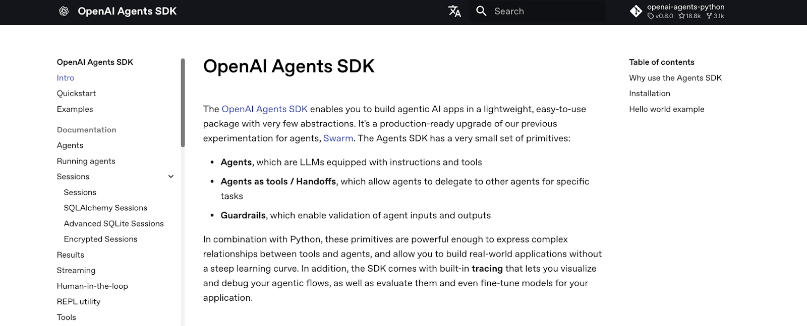 OpenAI Agents SDK enables you to build agentic AI apps