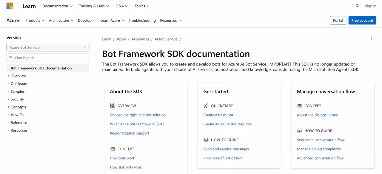 Microsoft Bot Framework SDK