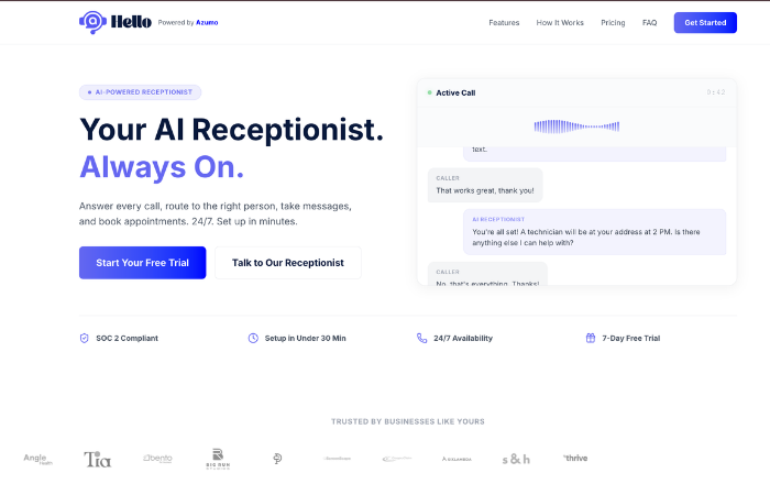 Hello - AI Receptionist powered by Azumo