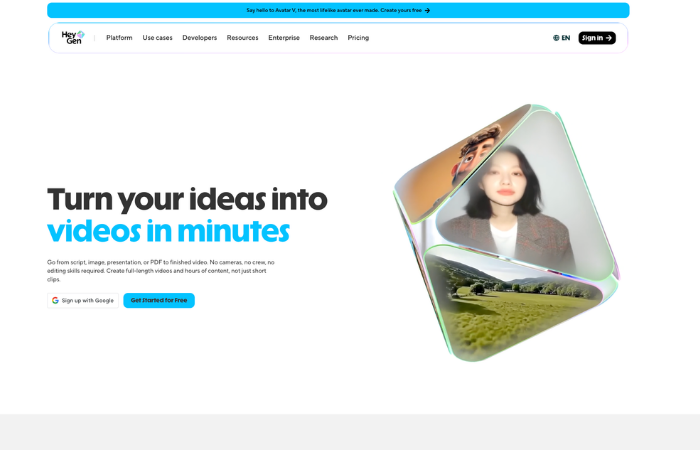 HeyGen AI avatar video generator