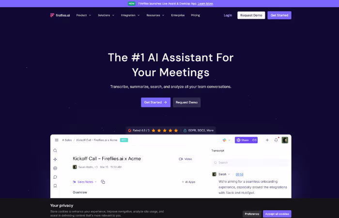 Fireflies.ai AI meeting assistant