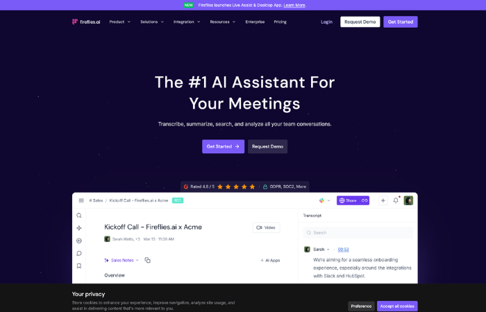 Fireflies.ai AI meeting assistant
