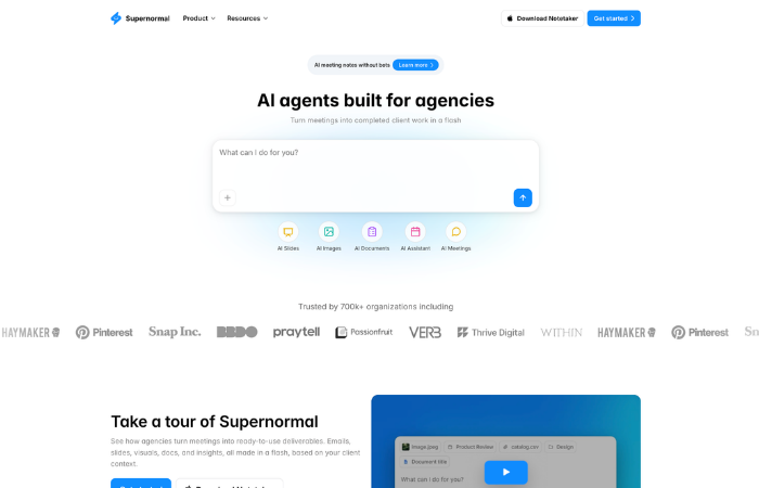 Supernormal AI note taker for fast meeting documentation