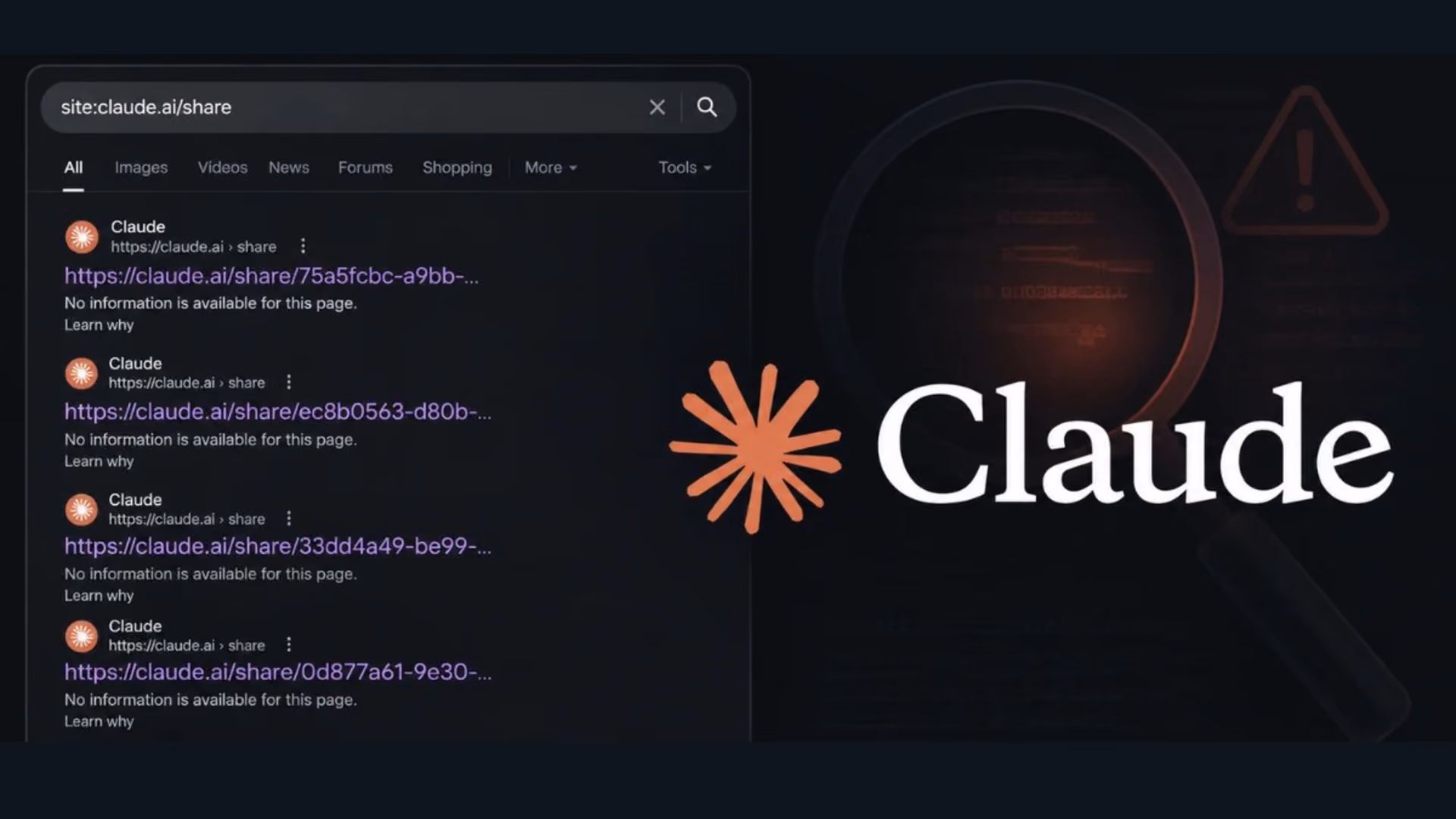 Claude's shared chats and artifacts turned up in Google search