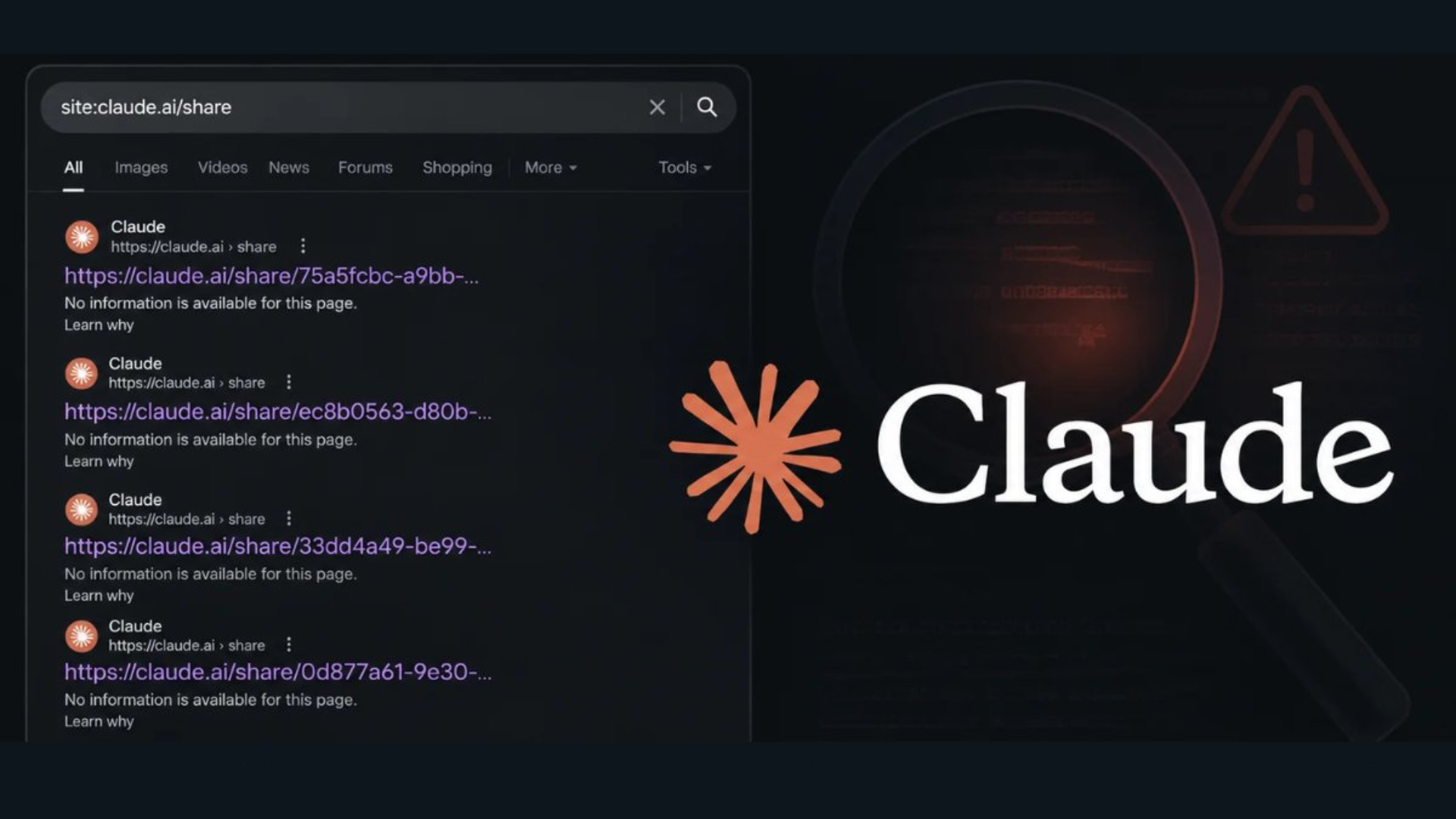 Claude's shared chats and artifacts turned up in Google search