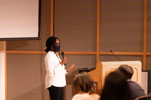 Student presenting at innovation challenge