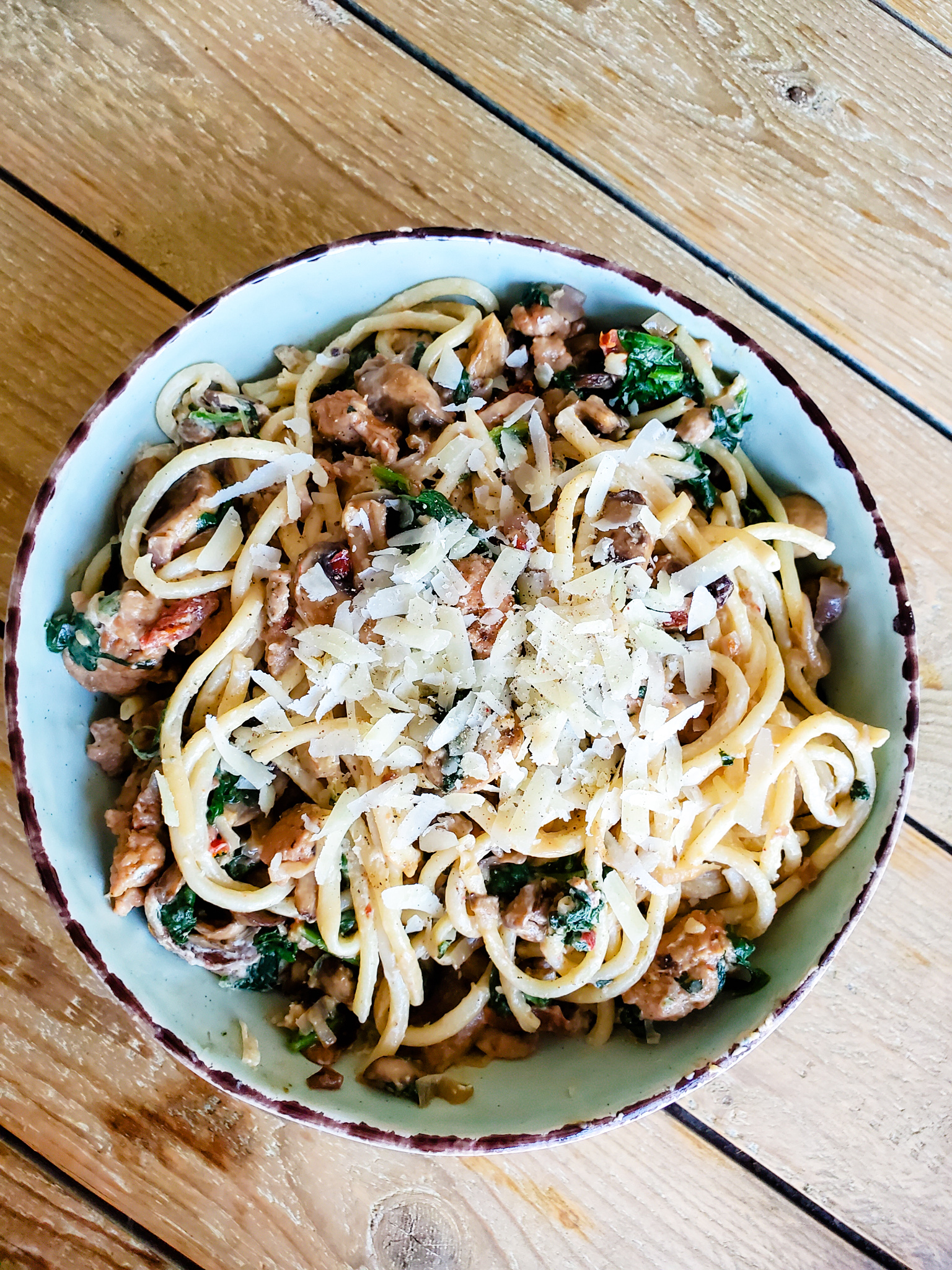 Creamy Goat Cheese Bucatini