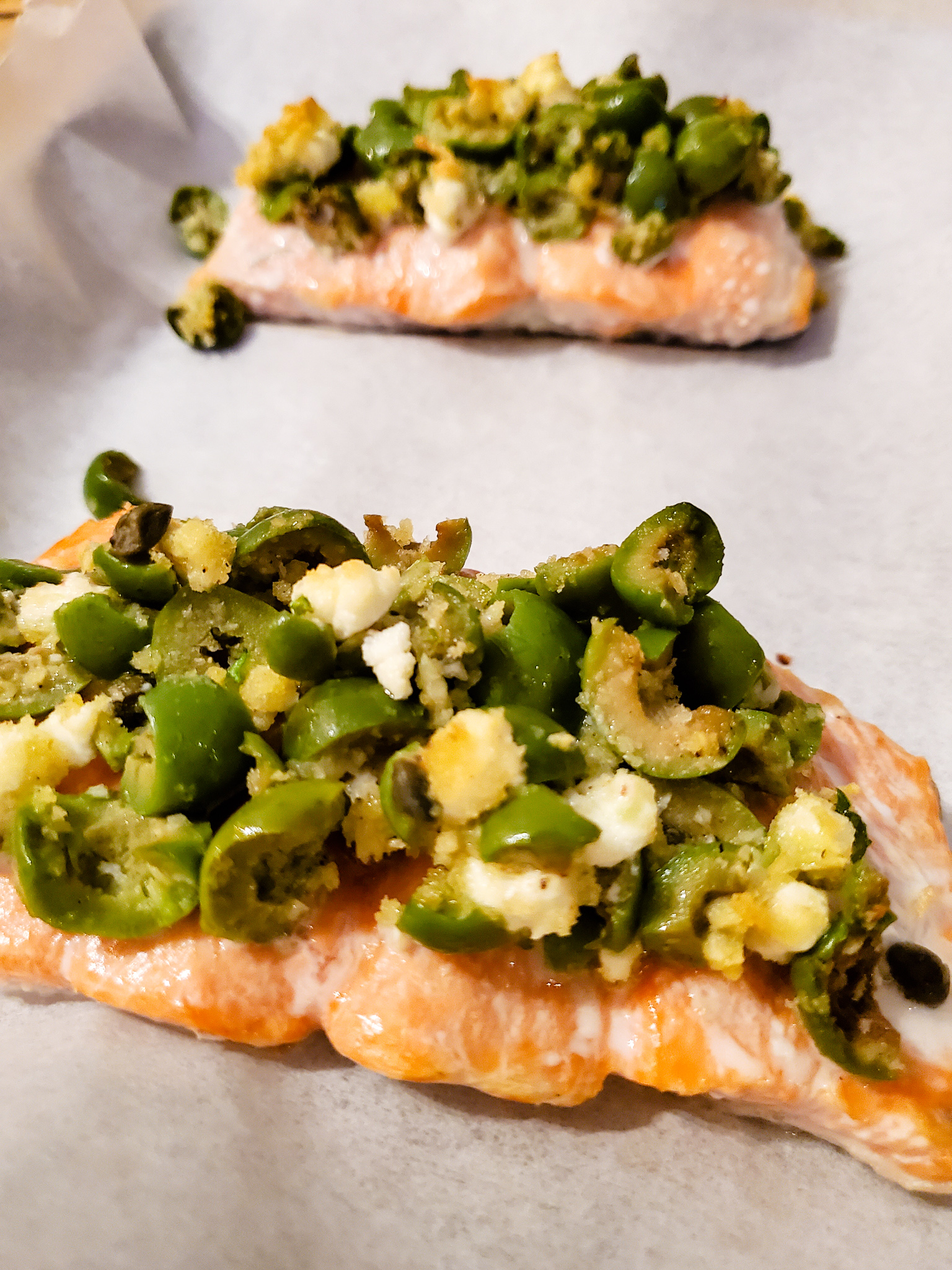 Olive and Goat Cheese Salmon