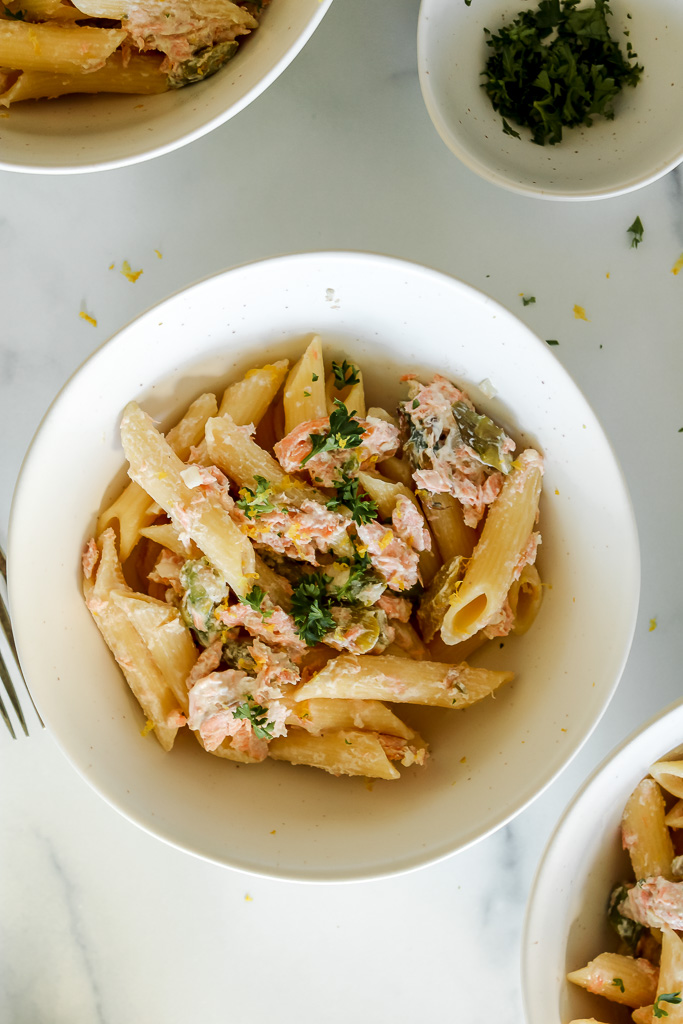 Creamy Pasta with Salmon and Asparagus