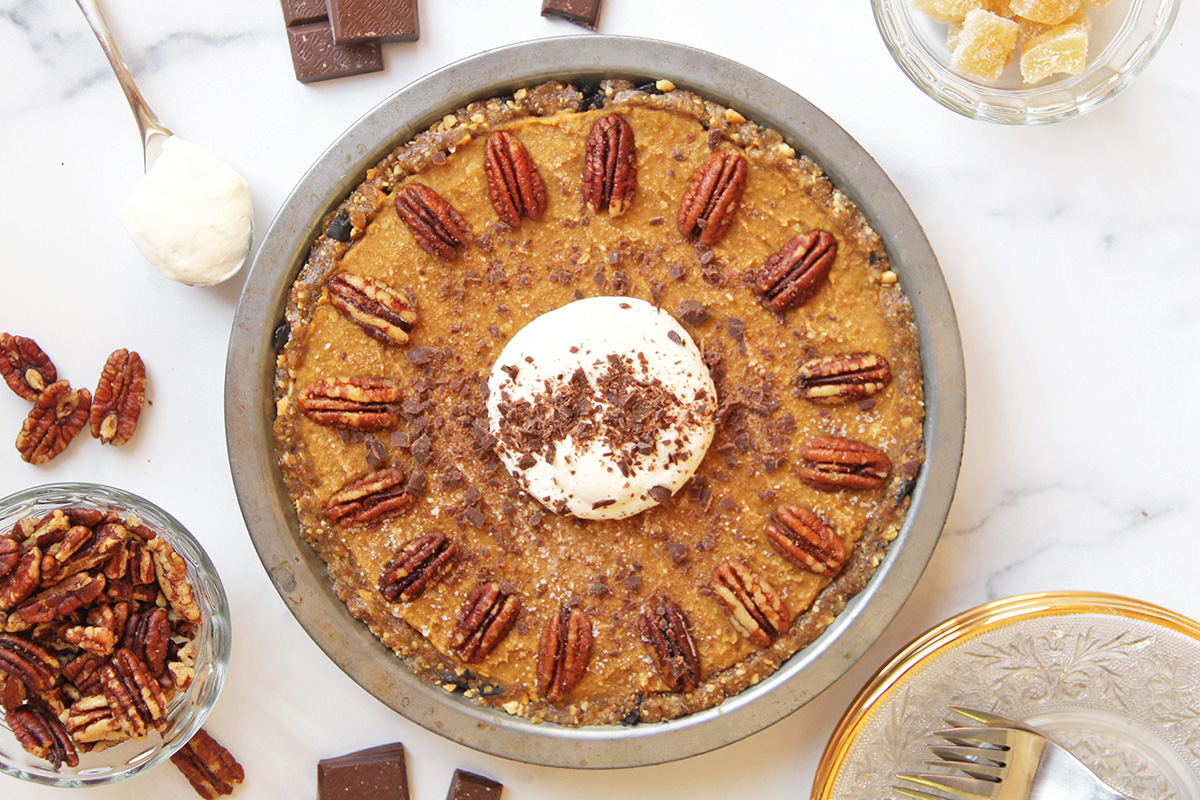 No-Bake Ginger Dark Chocolate Pumpkin Pie