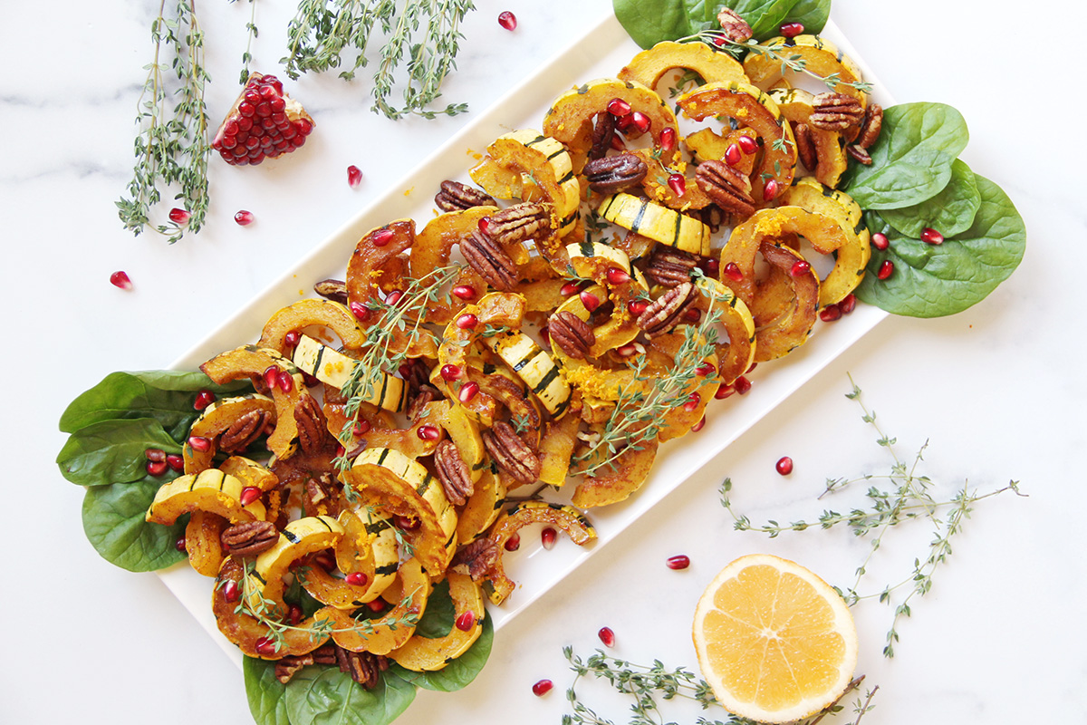 Orange and Cinnamon Roasted Delicata Squash