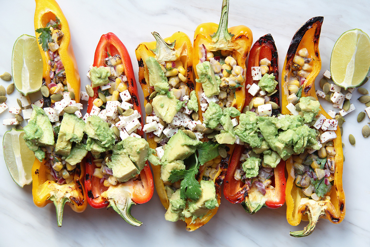 Healthy Mexican Street Corn (Esquites) Stuffed Peppers