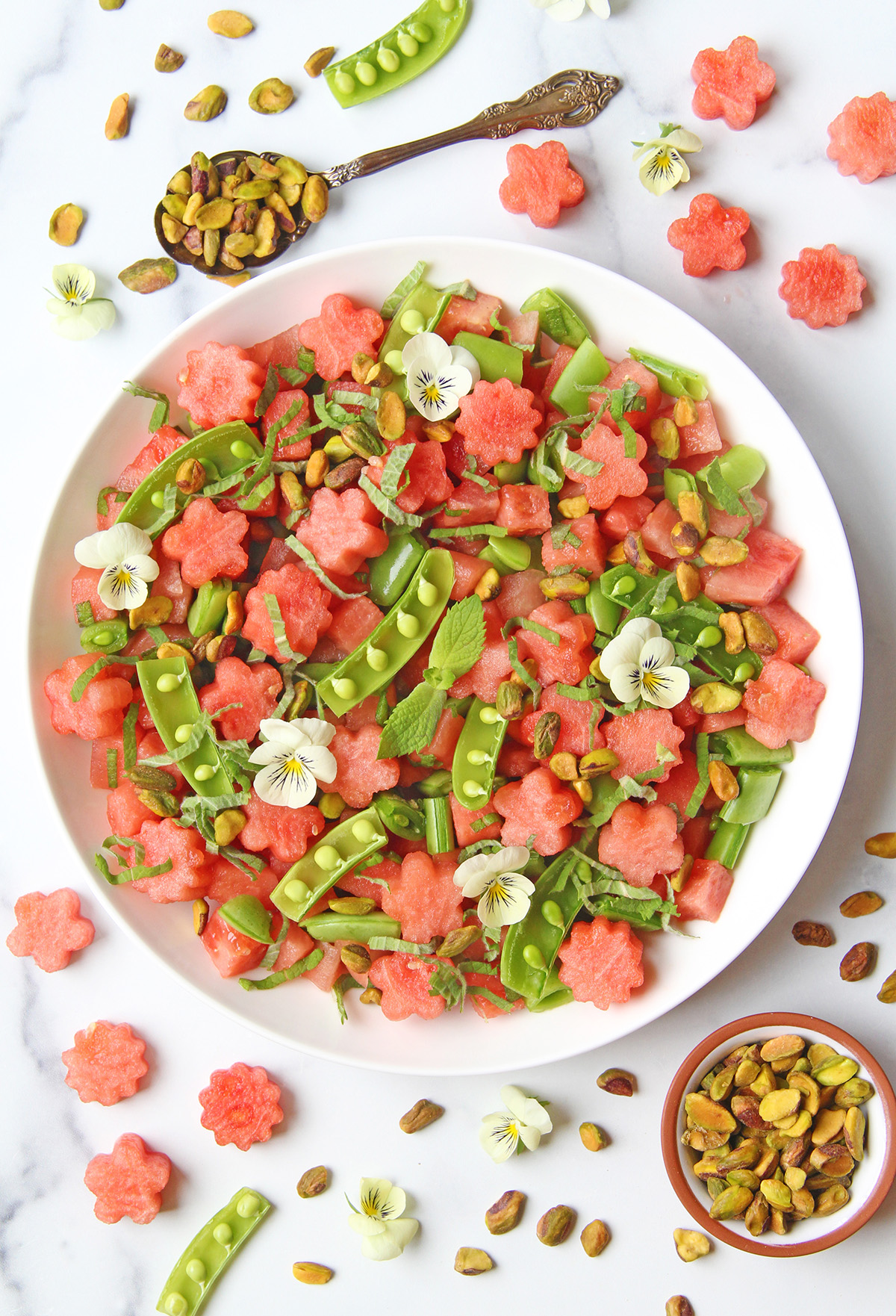Vegan Watermelon, Snap Pea, and Mint Salad