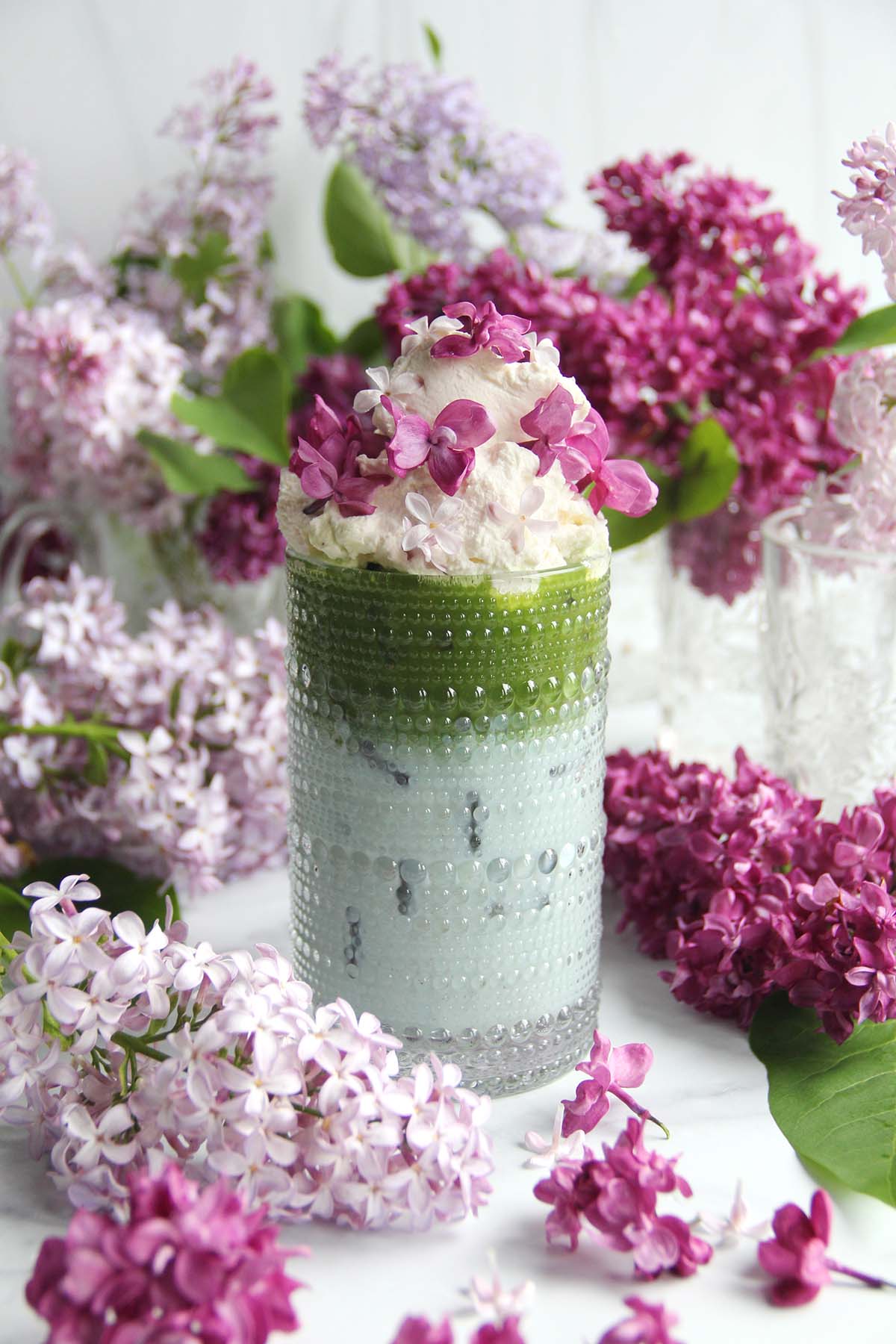 Blue Vanilla Lilac Matcha Latte