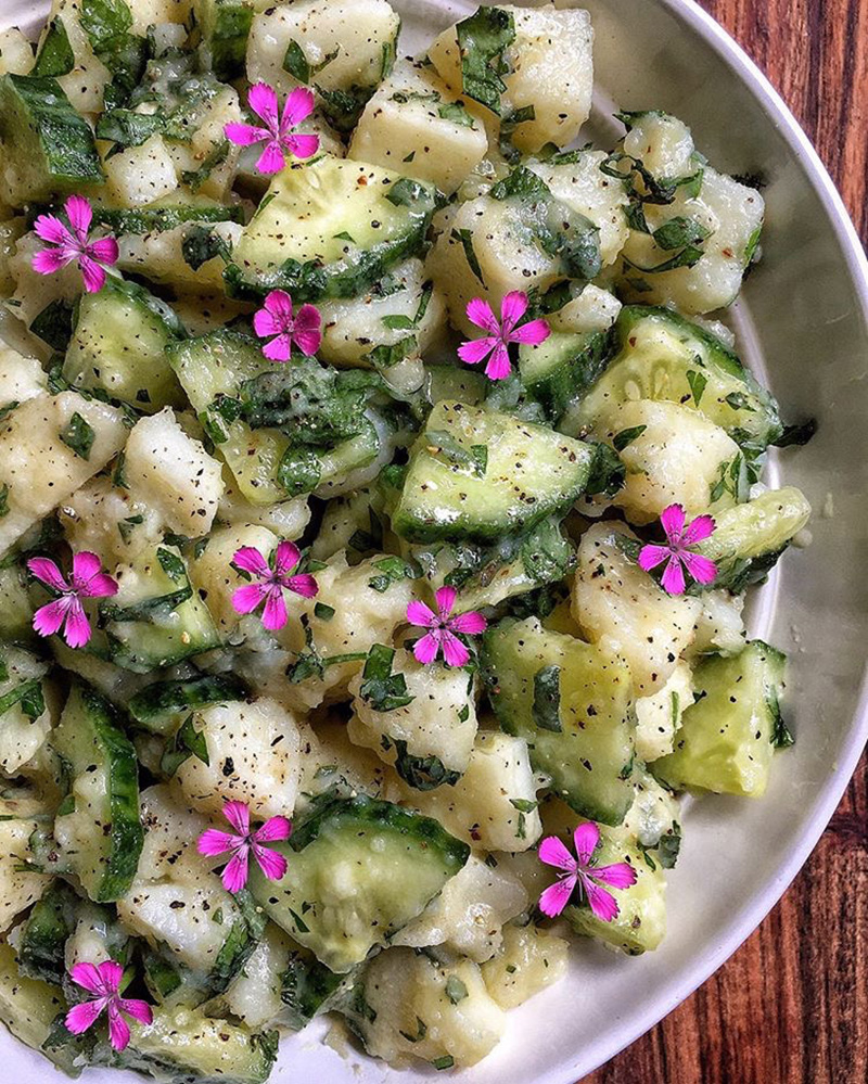 A summery vegan salad dressing recipe using fresh herbs