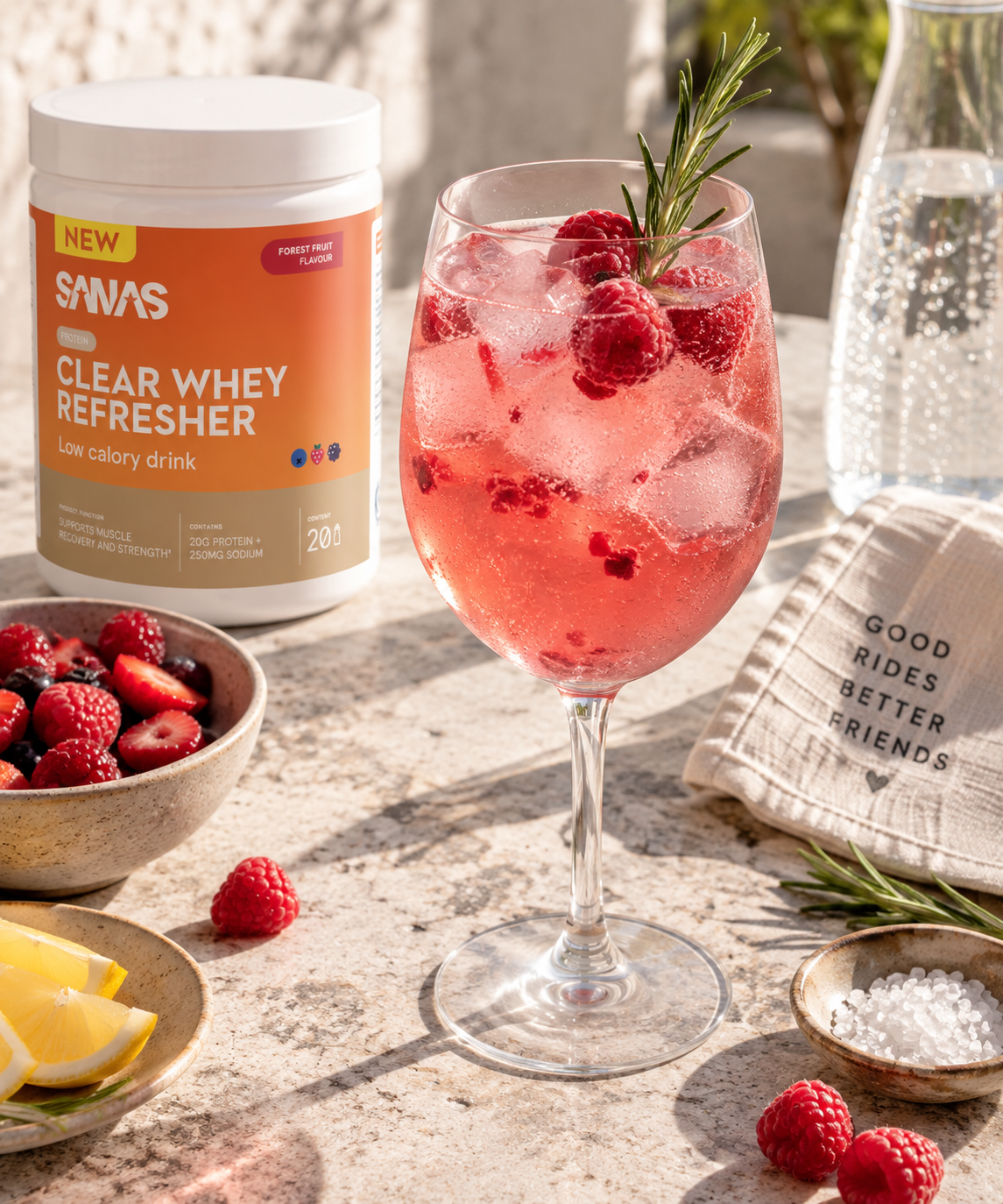 Recovery drank met de Sanas clear whey producten 