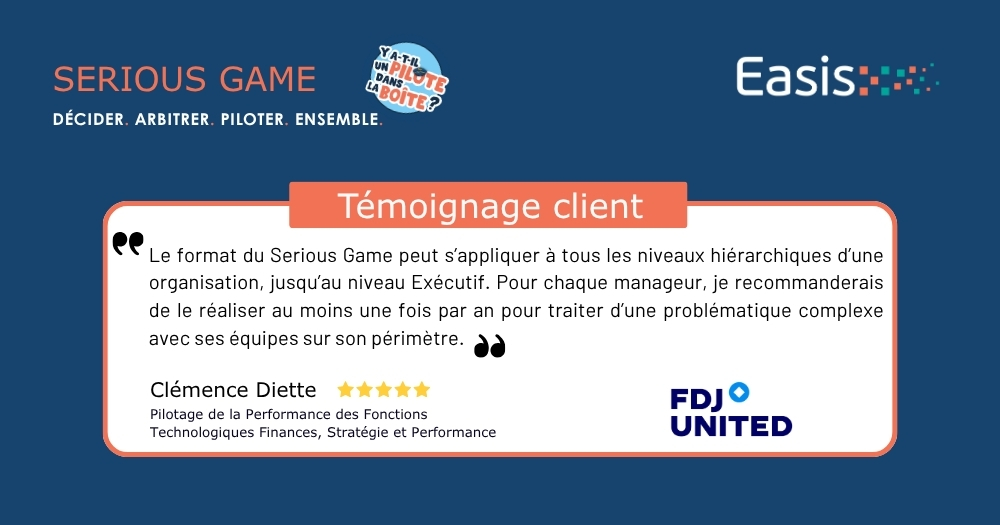 FDJ United : retour d’expérience sur le Serious Game Easis dédié au pilotage