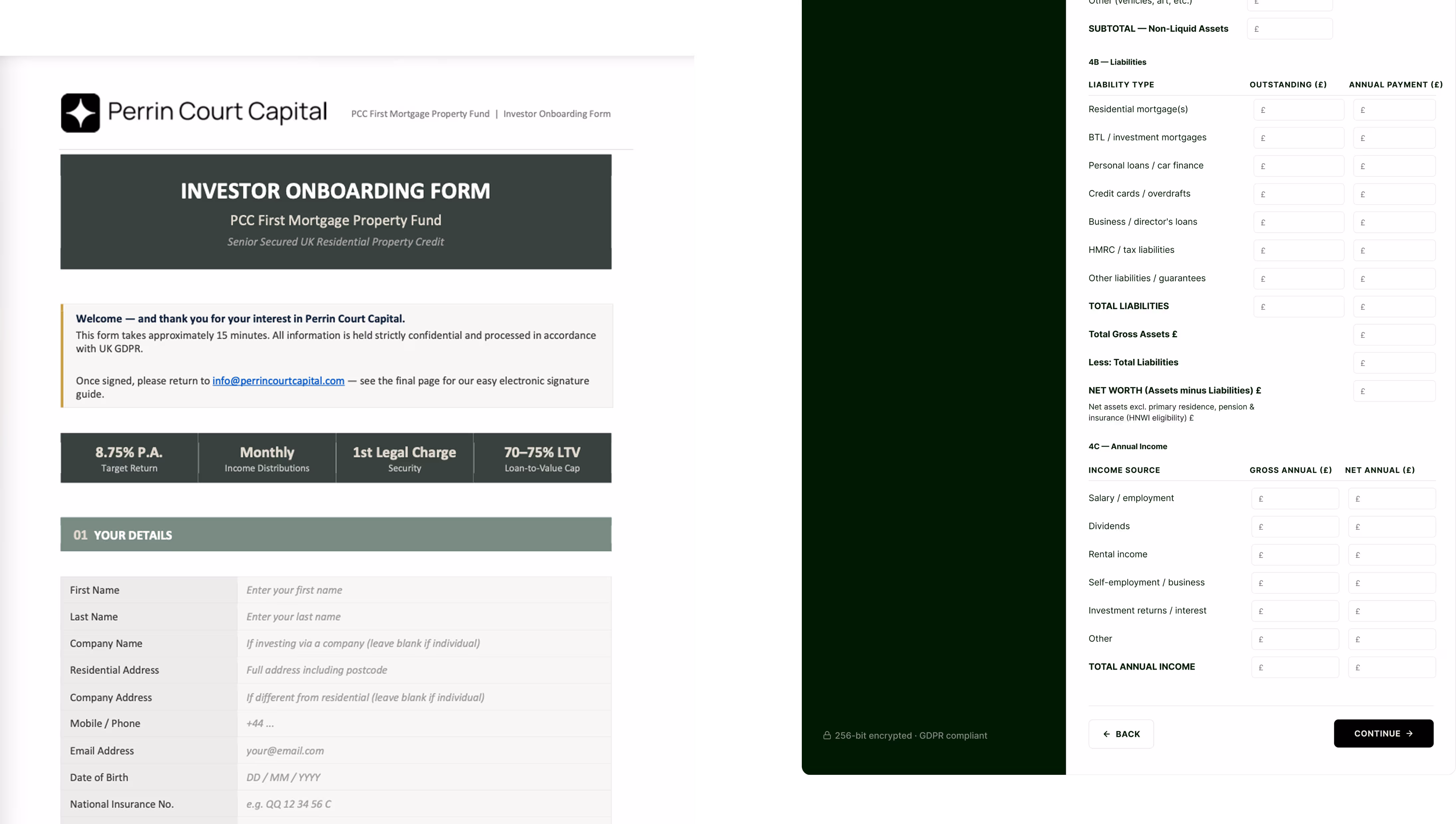 Onboarding flow screens