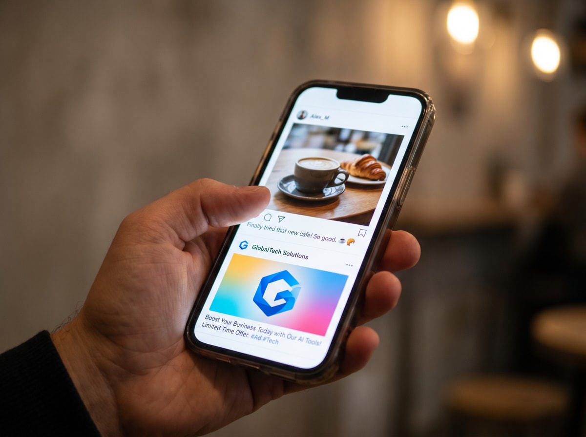 Native content versus obvious advertisement in a social media feed