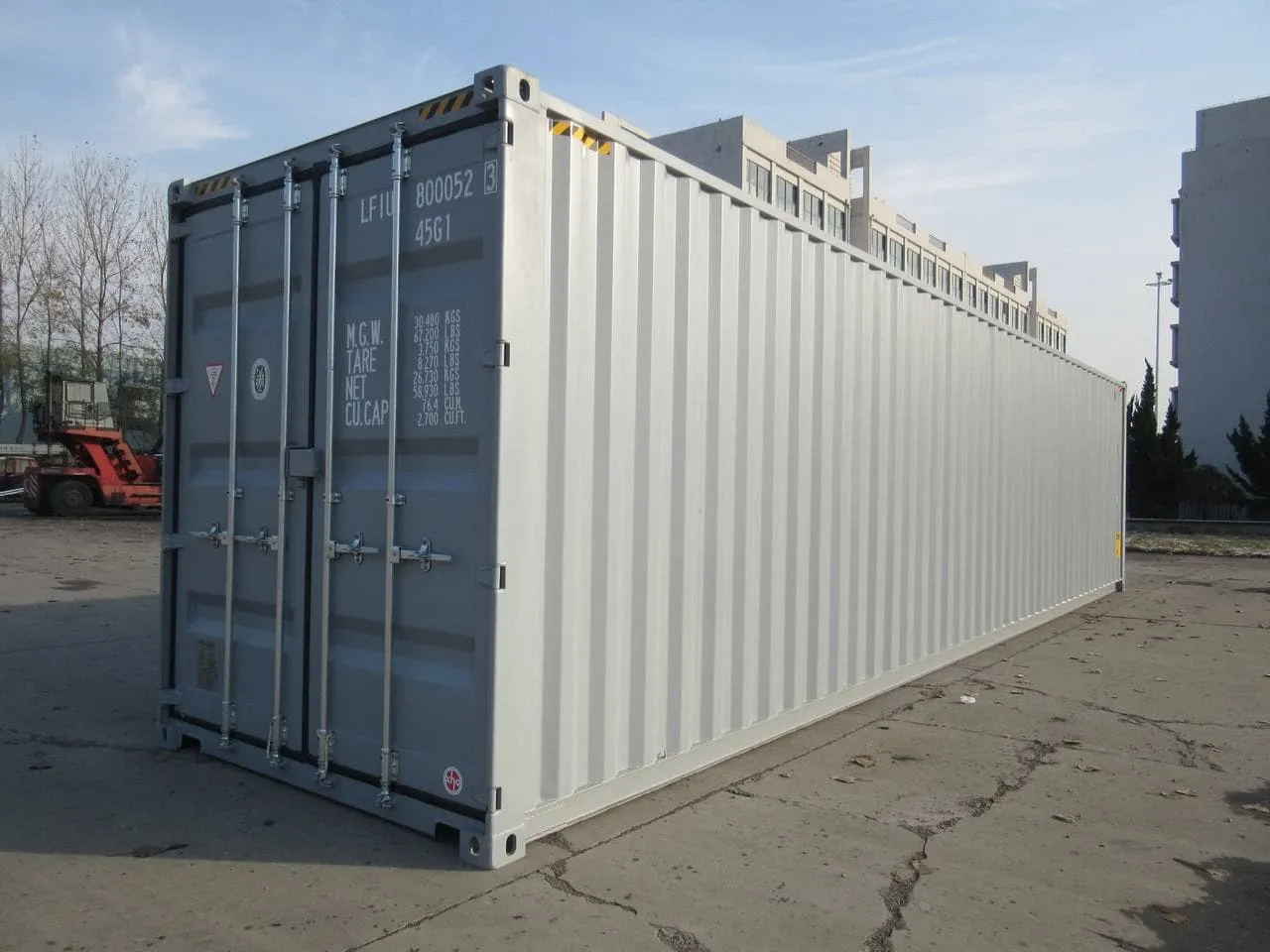 front view of a shipping container