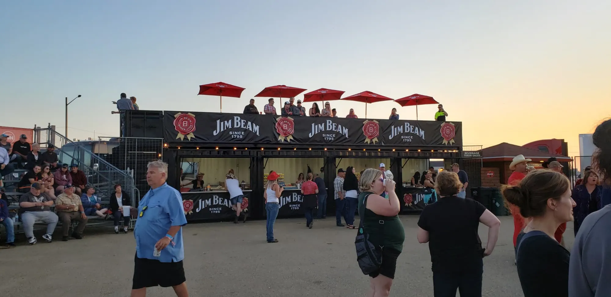 bar patio shipping container conversion at a large event