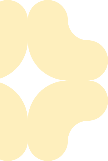 Abstract yellow shapes resembling petals forming a symmetrical flower-like pattern on a white background.