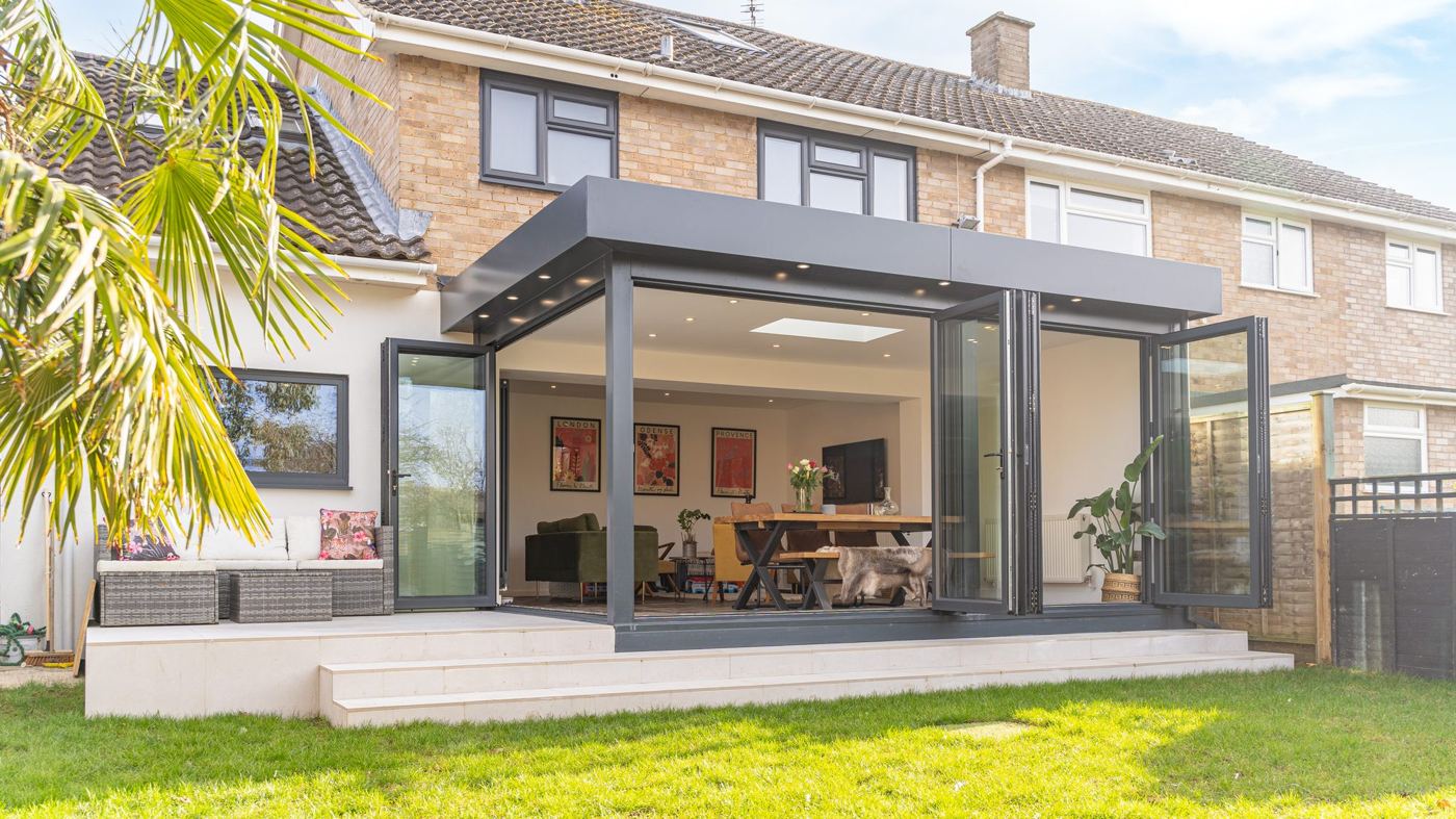 A Vita Modular glazed rear extension — the shell rate covers a complete, decorated build