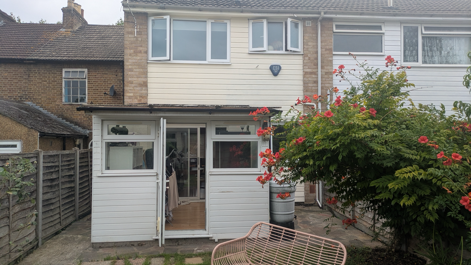 Before: original lean-to conservatory at the rear of the house, Walthamstow E17