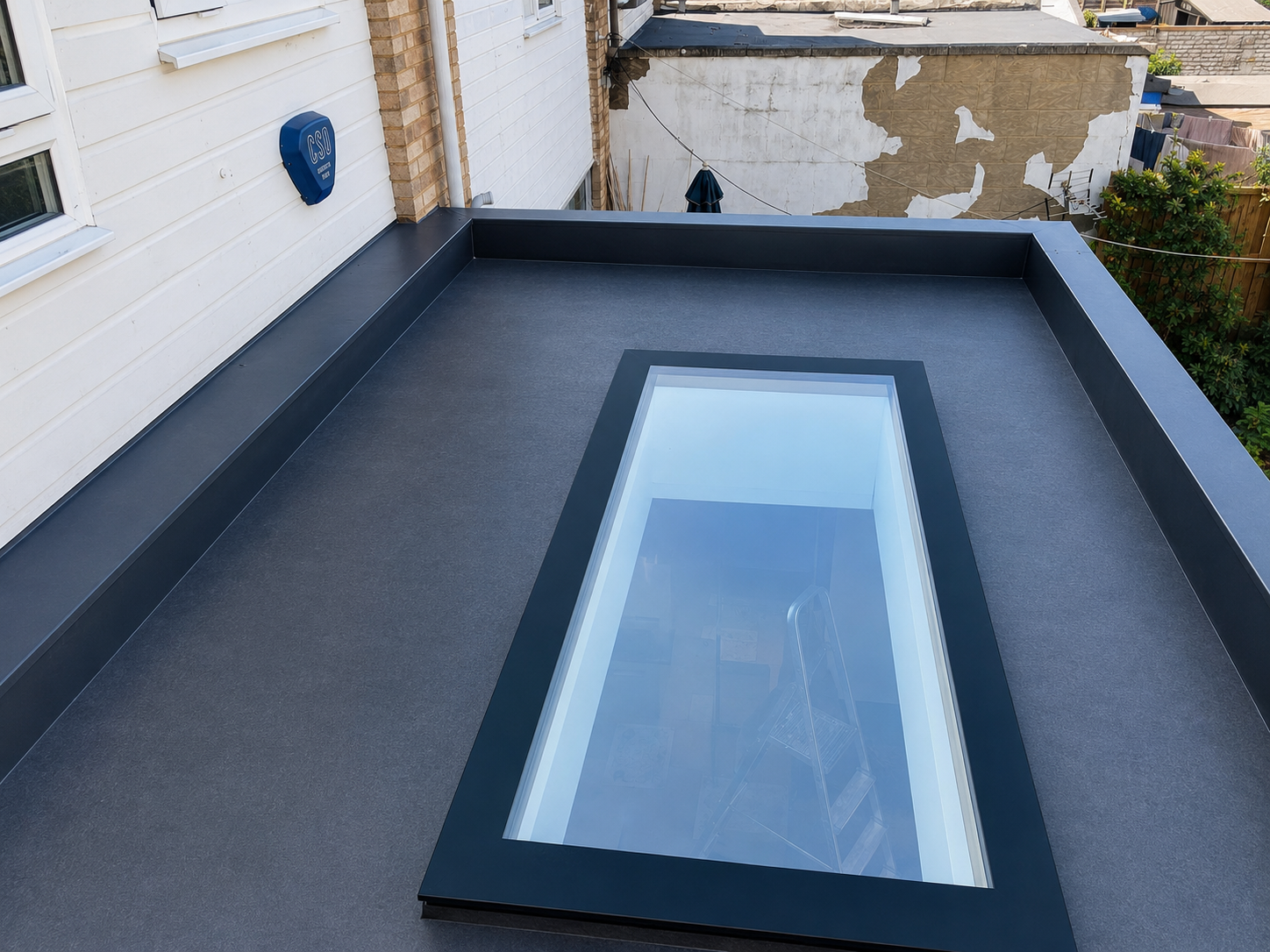 Flat roof with 1m x 2m flush rooflight above the new kitchen diner, Walthamstow E17