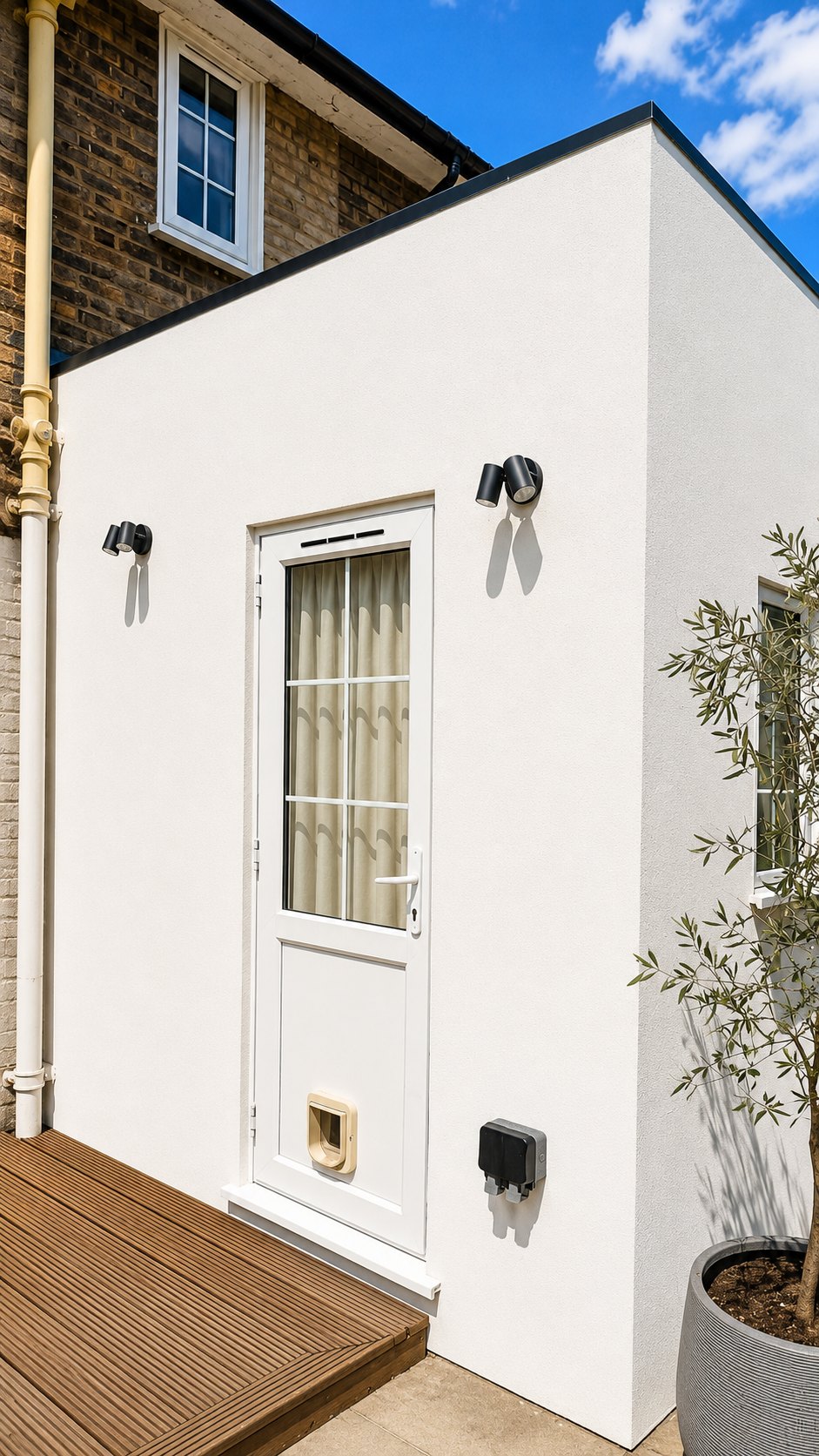 The existing glazed door set re-used in the new extension, Brockley SE4
