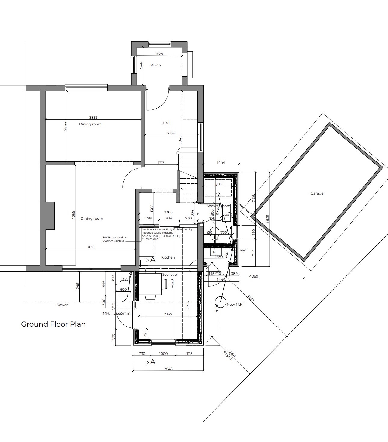 Approved building control floor plans for the side and rear extension, Brockley, London SE4