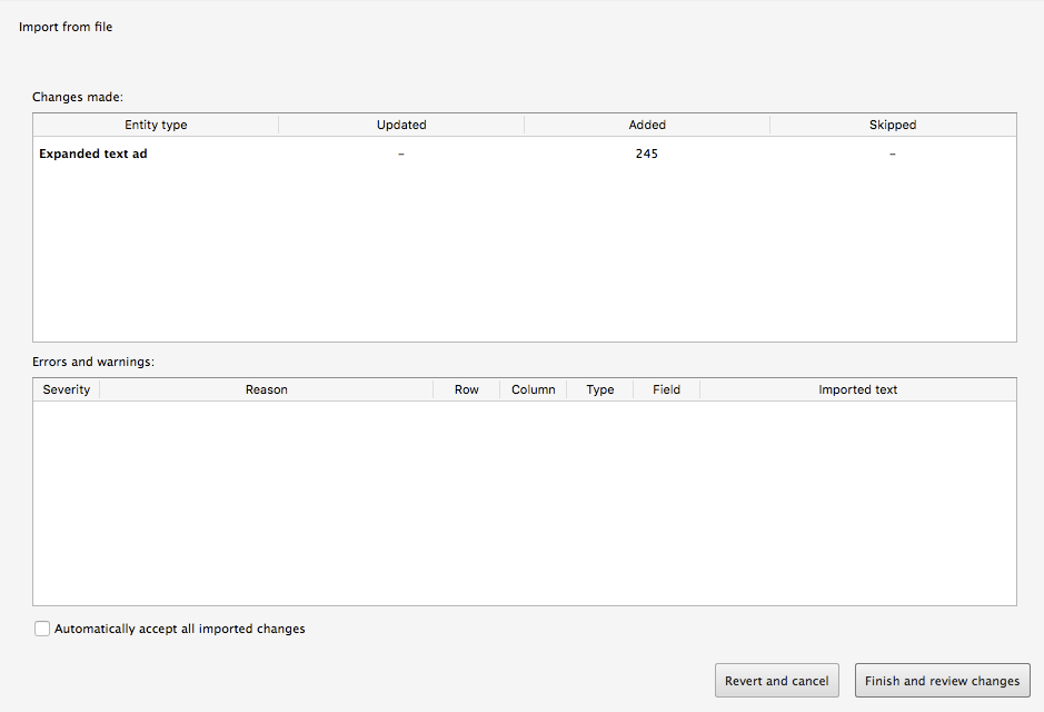 adding expanded text ads into adwords editor