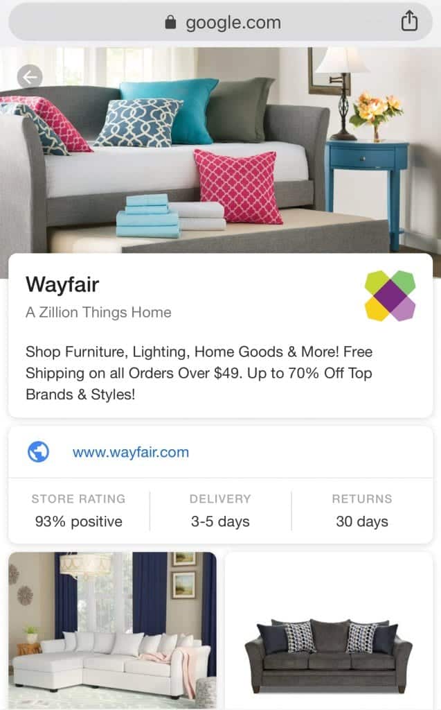 google showcase shopping ads