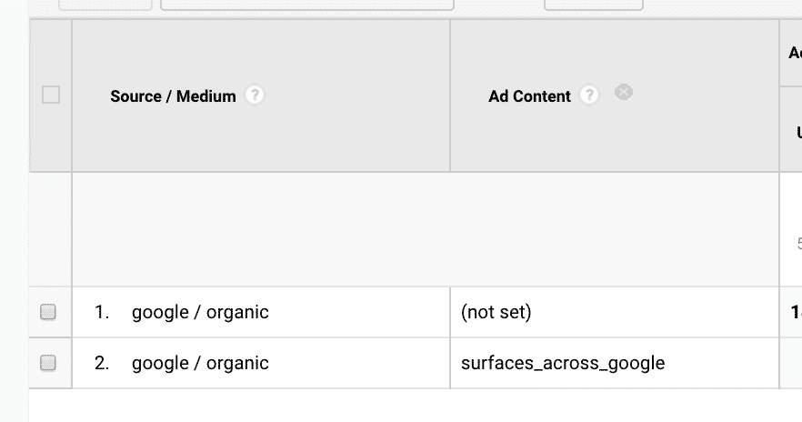 track surfaces across google clicks in google analytics