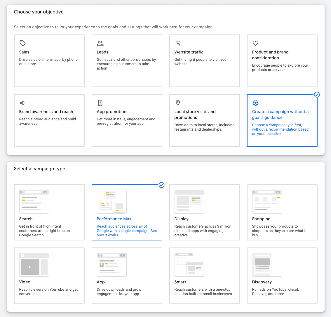 google ads performance max campaign setup