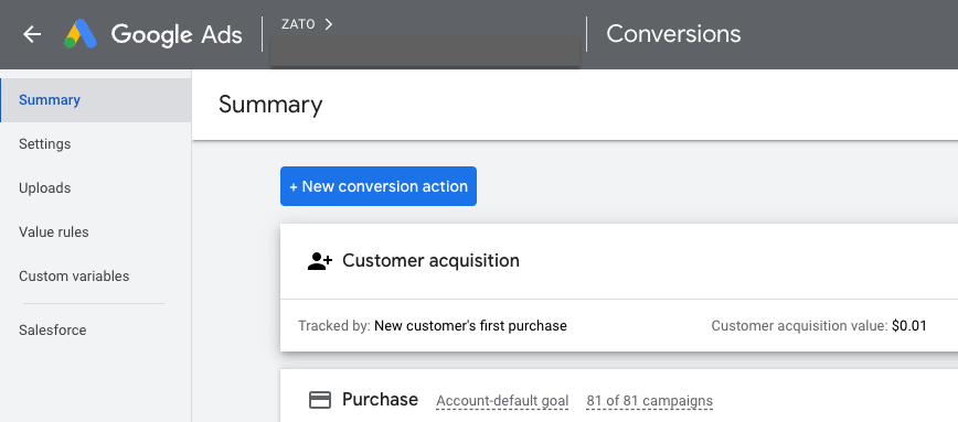 pmax new customer acquisition setup