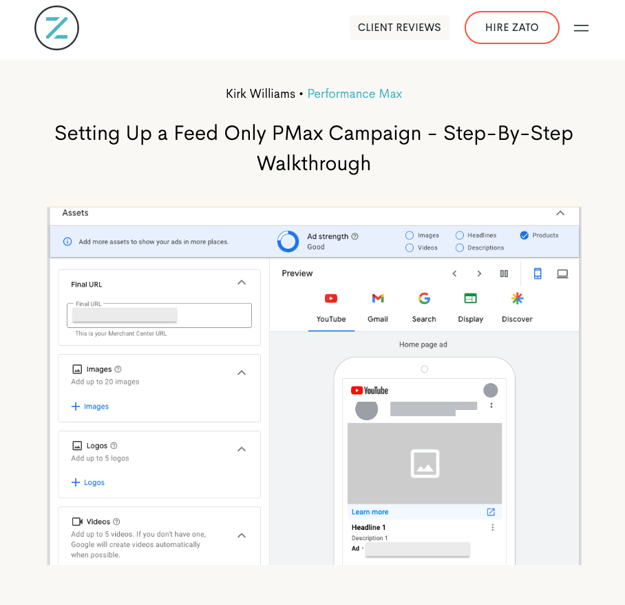 setting up feed only pmax campaign in google ads