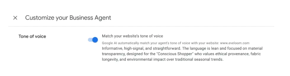 customize your business agent in google ads