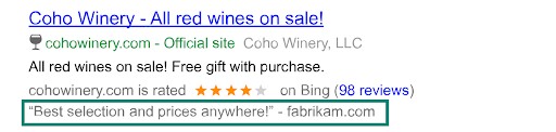 microsoft ads review extensions