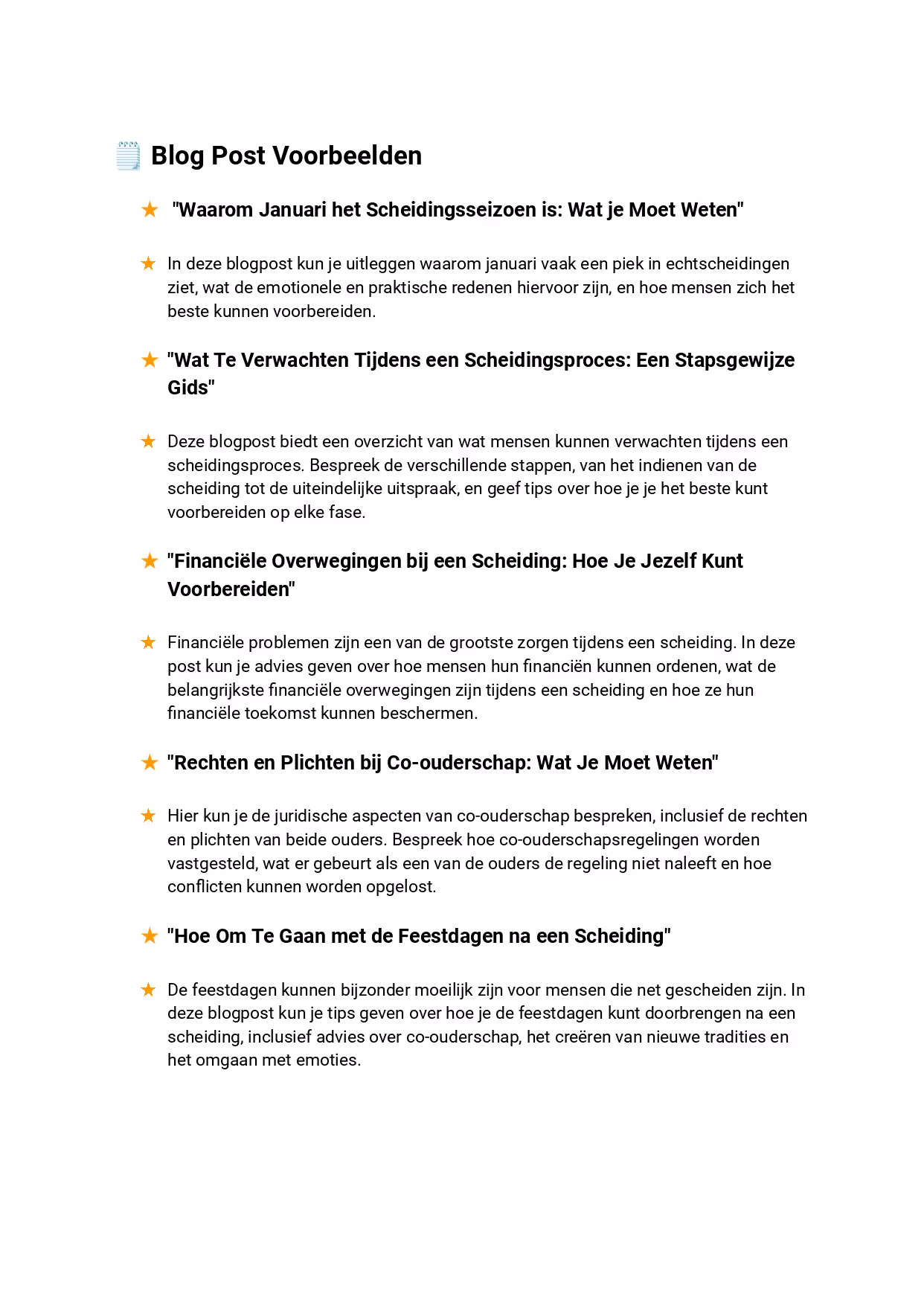 Example of blog post ideas from a language model