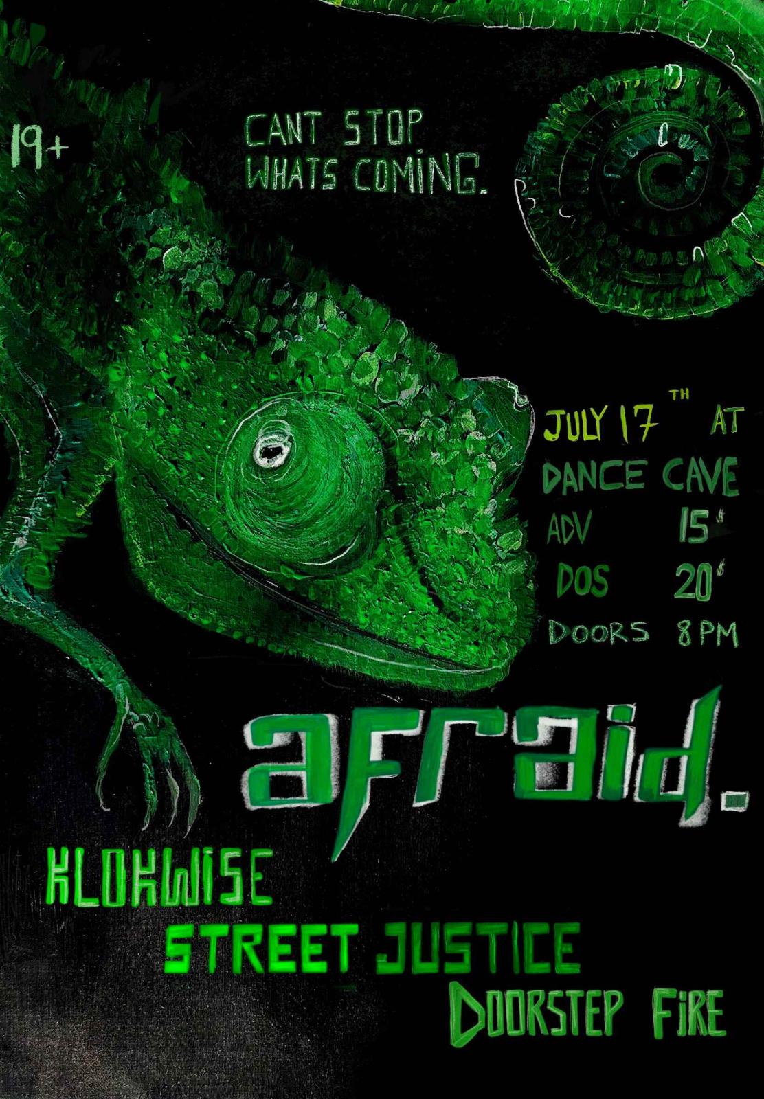Can’t Stop What’s Coming EP Release Gig: Afraid, Klokwise, Rust, Doorstep Fire