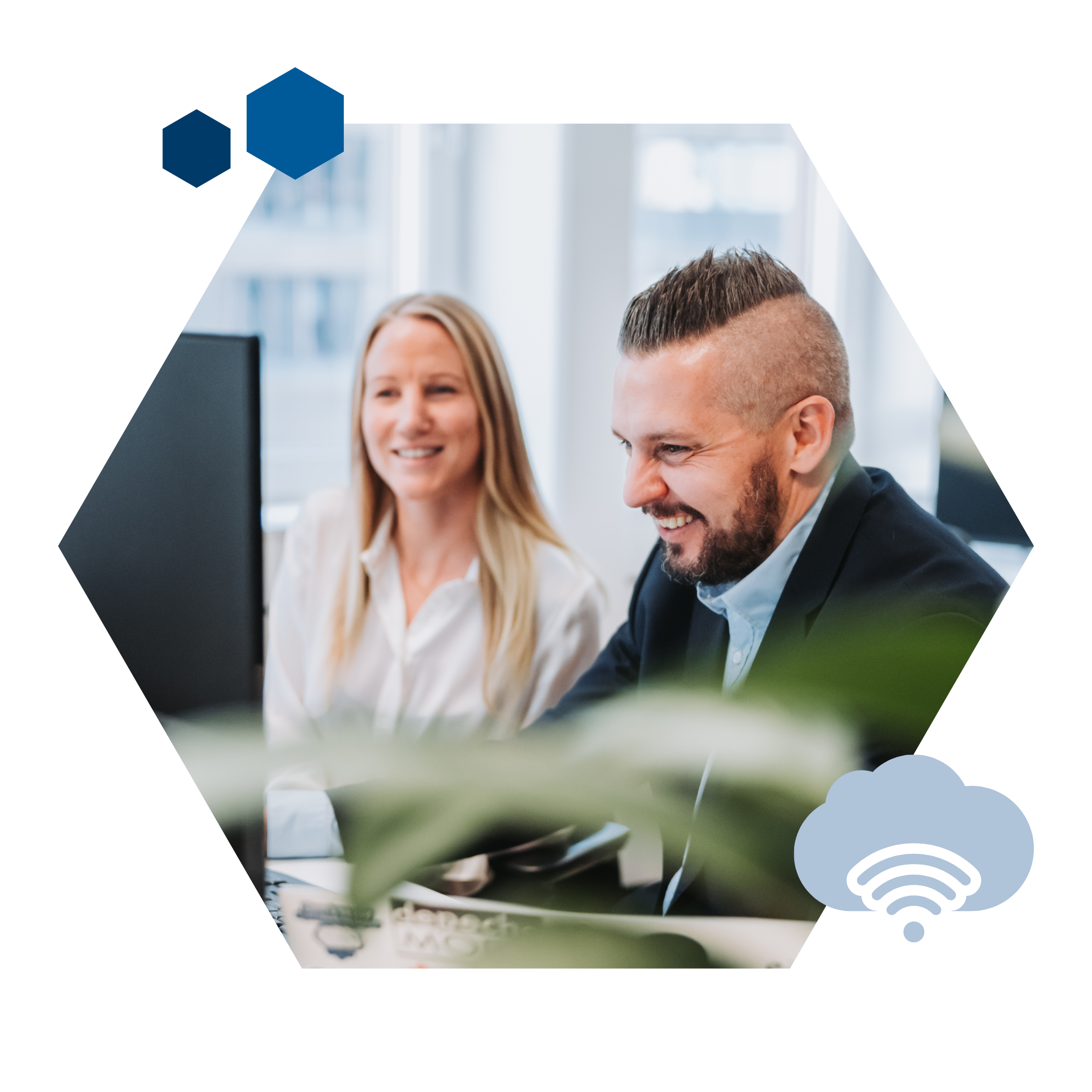 Glada anställda på Business Vision