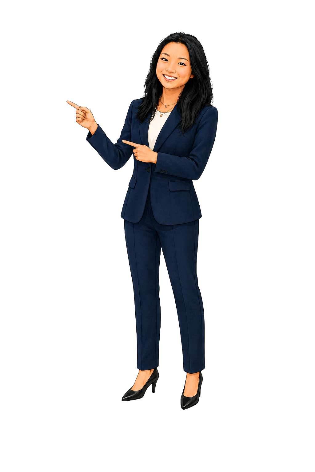 Denise Pan pointing at the apply button