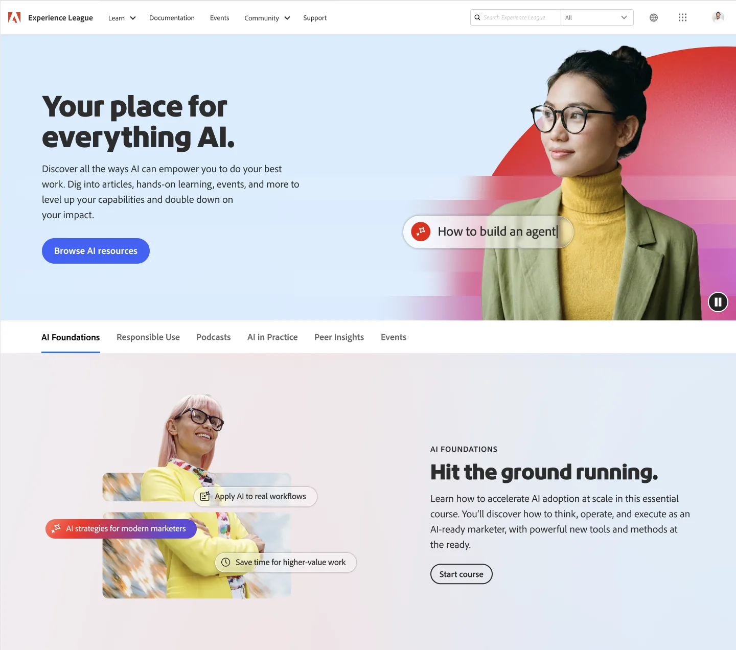 Adobe Experience League AI hub