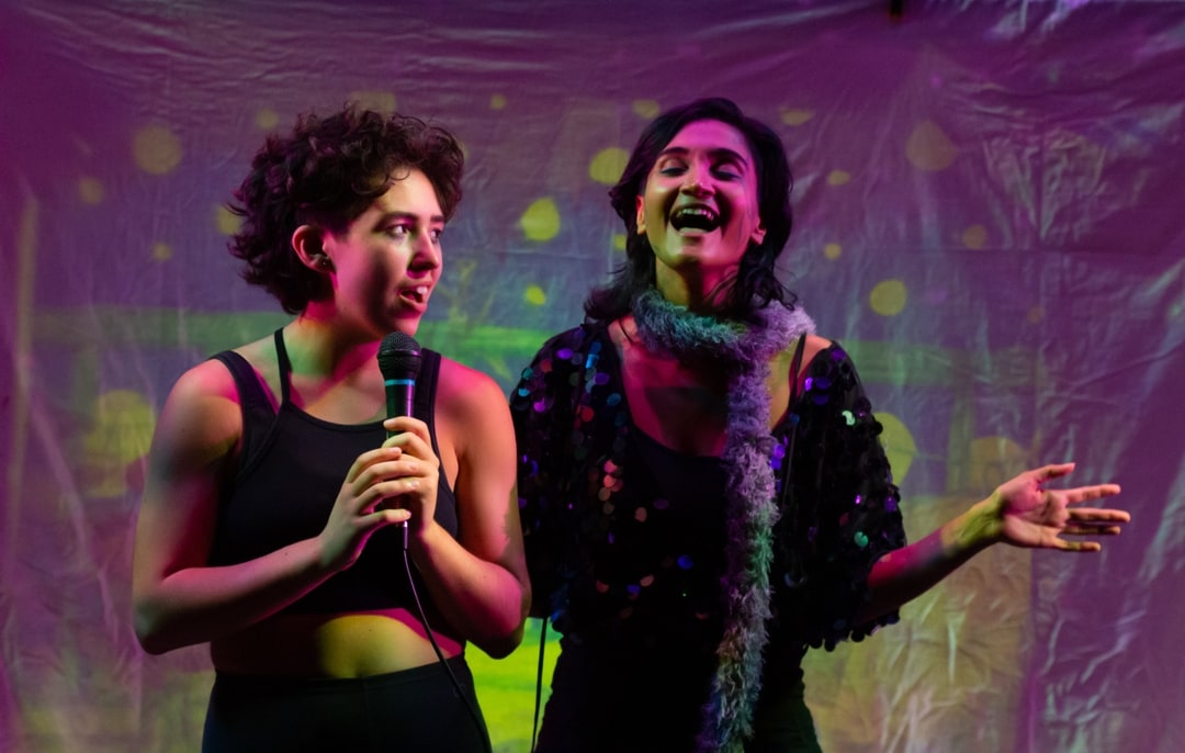 Photo: Forest Ferns Photography 2021 Nanaimo Fringe Production at the Port Theatre. Cast: Chantal Dobles Gering, Anjalica Solomon