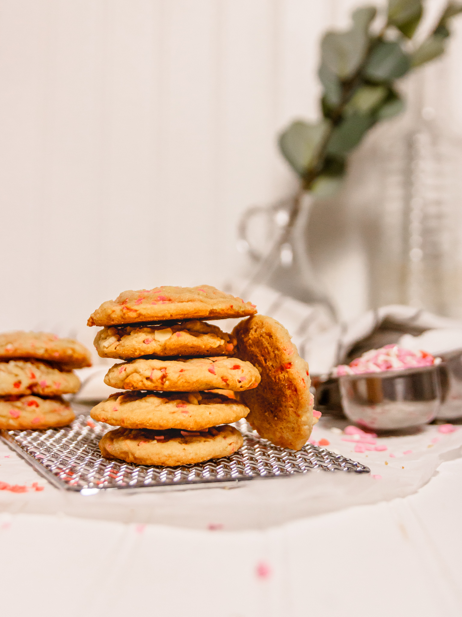 Valentines Funfetti Cookies with Homemade Sprinkles