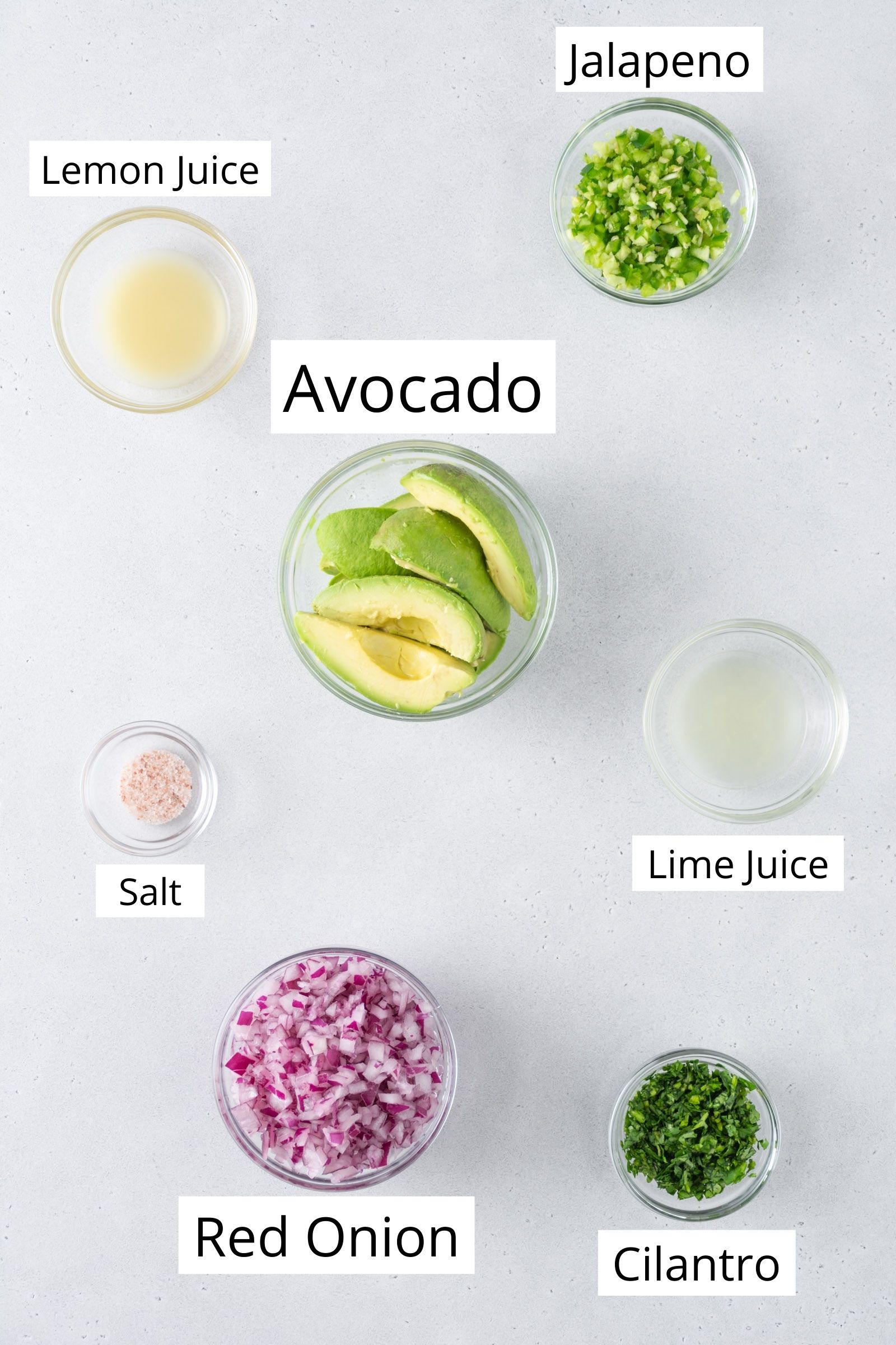 Ingredients for guacamole.