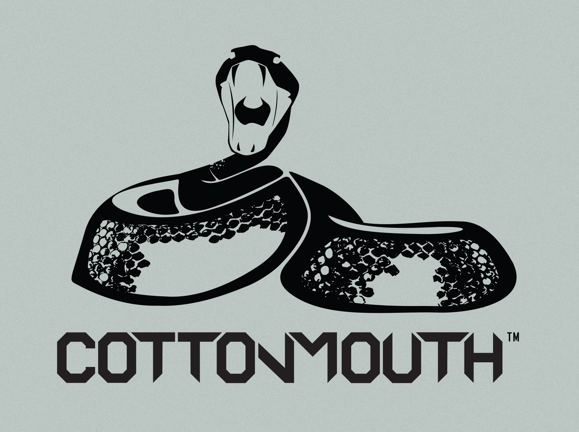 Logo of a snake baring its fangs while coiled. "Cottonmouth" is written under it.