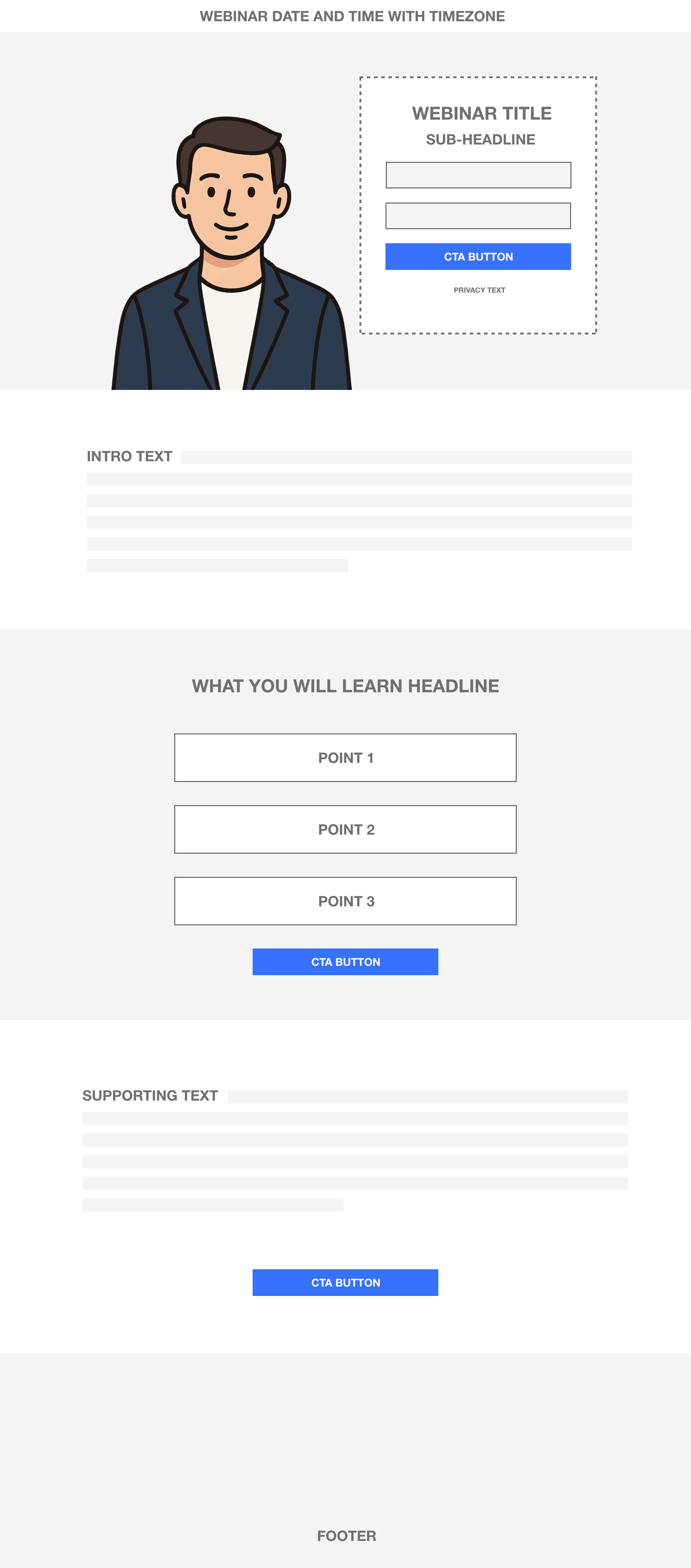 Webinar registration opt-in landing page template